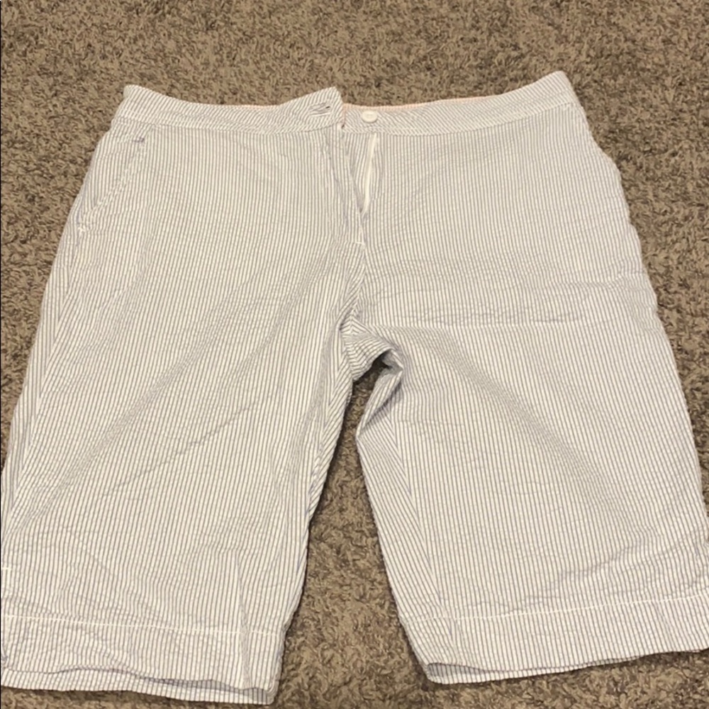 ⬇️🌻⭐️NWT Weatherproof blue/white pinstripe shorts